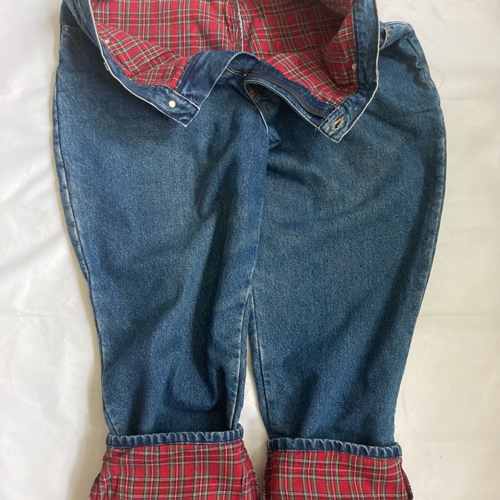 L.L.BEAN WOMEN’S FLANNEL LINED JEANS, VINTAGE. STRAIGHT LEG, SIZE 20 RELAXED FIT - Picture 8 of 14